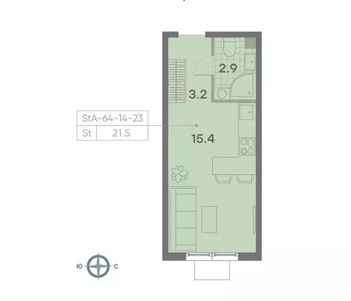 Квартира-студия: Москва, улица Красного Маяка, 26А (21.5 м) - Фото 1