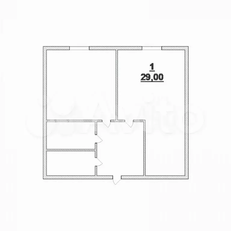 1-к. квартира, 29 м, 5/5 эт. - Фото 0