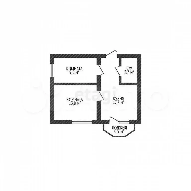 2-к. квартира, 45 м, 2/3 эт. - Фото 0