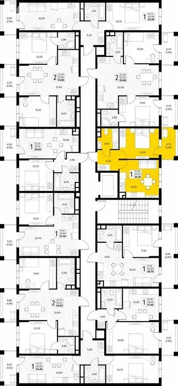 1-комнатная квартира: Сукко, жилой комплекс Кипарис (36.4 м) - Фото 2