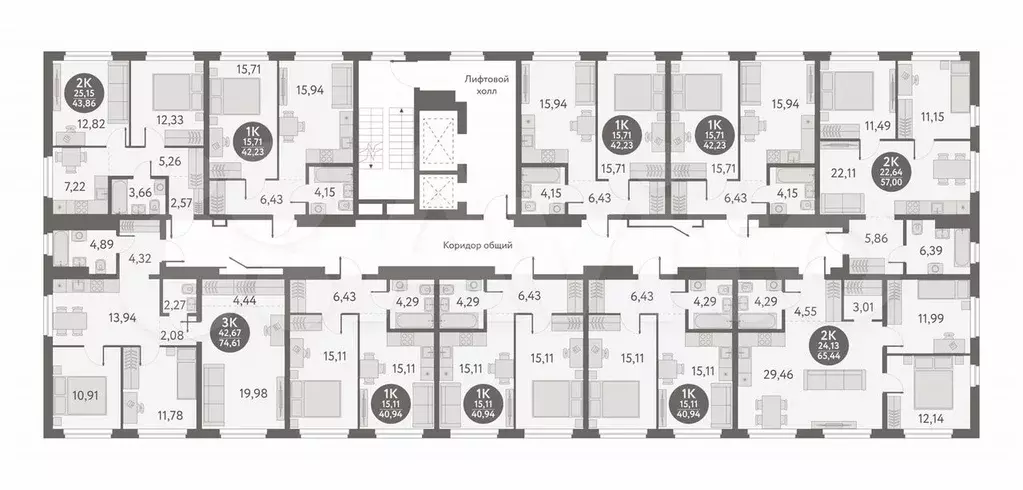 3-к. квартира, 74,6 м, 14/18 эт. - Фото 1