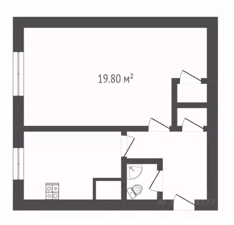 1-к кв. Воронежская область, Борисоглебск Кирпичного завода р-н, 8 ... - Фото 1