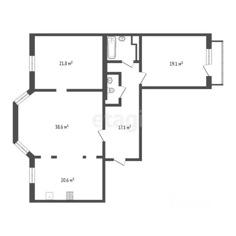 3-к кв. Тюменская область, Тюмень ул. Луначарского, 18/1 (125.3 м) - Фото 1