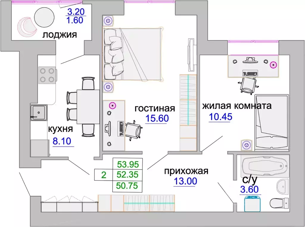 2-к кв. Калининградская область, Зеленоградск ул. Тургенева, 16А (52.9 ... - Фото 0