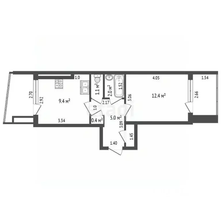 1-к кв. Самарская область, Самара Ташкентская ул., 228 (31.1 м) - Фото 2