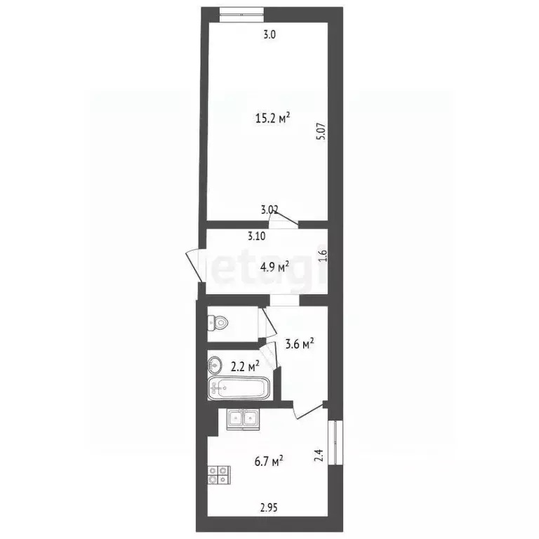 1-к кв. Крым, Феодосия ул. Кирова, 3 (33.5 м) - Фото 2