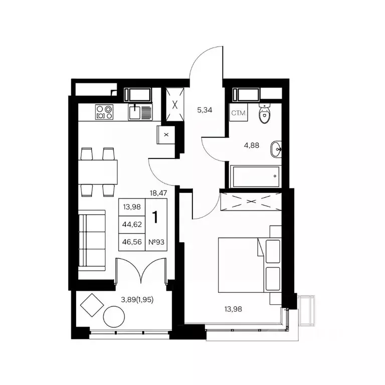 1-к кв. Калужская область, Обнинск Заовражье жилрайон, Новый город ... - Фото 1