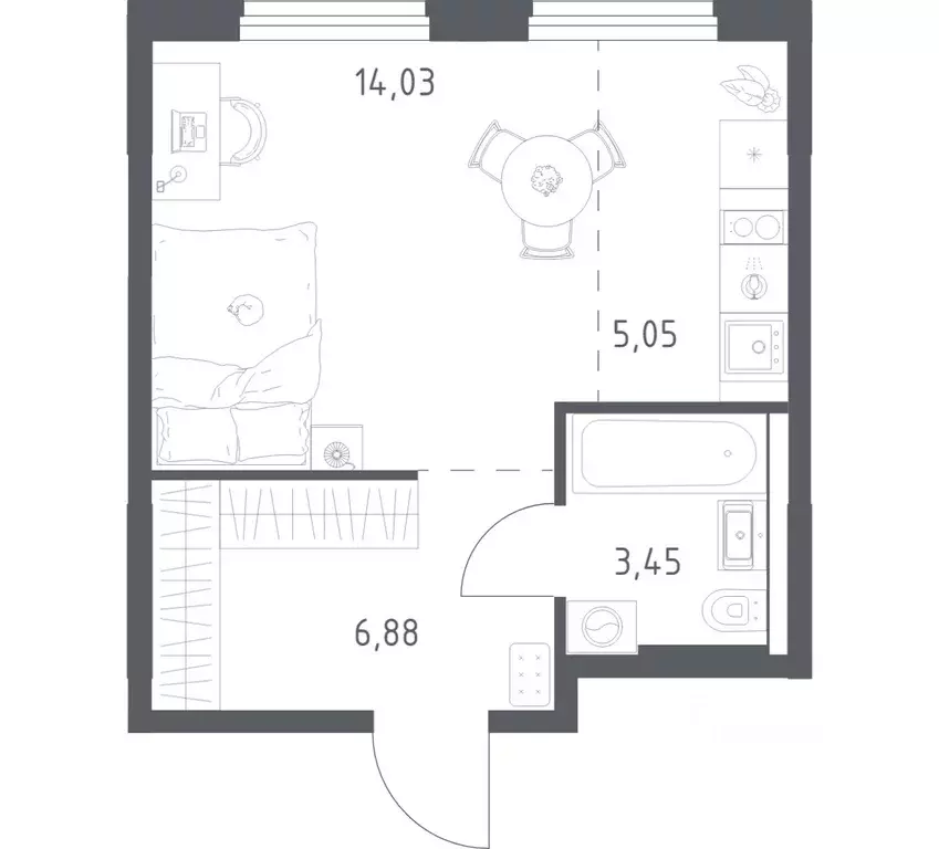 1-к кв. Башкортостан, Уфа ул. Минигали Губайдуллина, 8к9 (29.41 м) - Фото 1