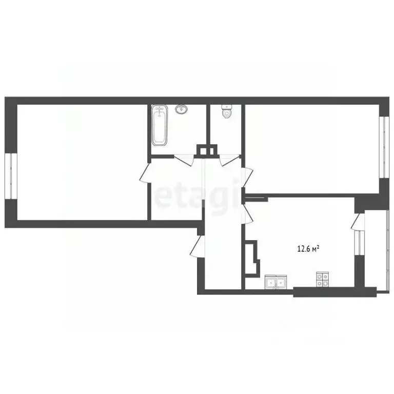 2-к кв. Калининградская область, Калининград ул. Согласия, 50А (66.5 ... - Фото 2