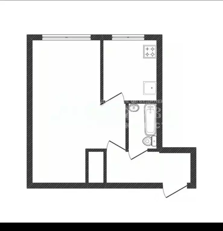 1-к кв. Кемеровская область, Кемерово ул. Рукавишникова, 5 (29.7 м) - Фото 1