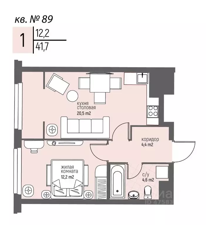 1-к кв. Нижегородская область, Нижний Новгород Спортивный мкр, ... - Фото 1