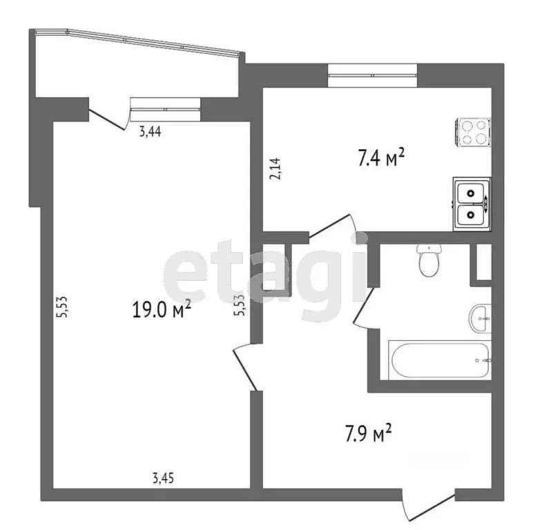 1-к кв. Москва ул. Тихомирова, 17К1 (36.4 м) - Фото 2