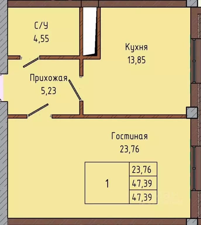 1-к кв. Кабардино-Балкария, Нальчик ул. Кирова, 331 (47.39 м) - Фото 1