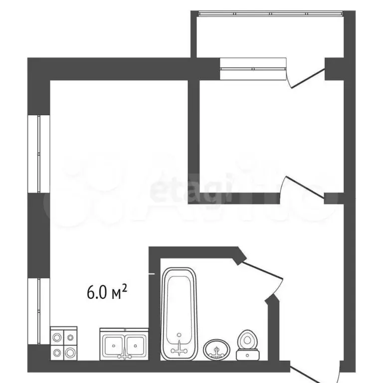 2-к. квартира, 39,4 м, 5/5 эт. - Фото 0