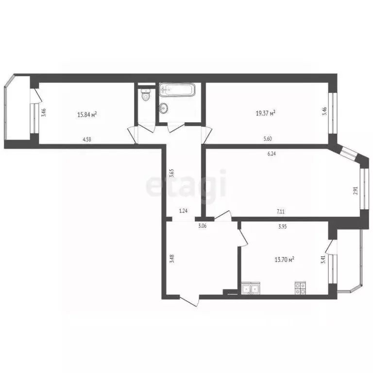 3-к кв. Тюменская область, Тюмень Широтная ул., 104 (97.0 м) - Фото 2