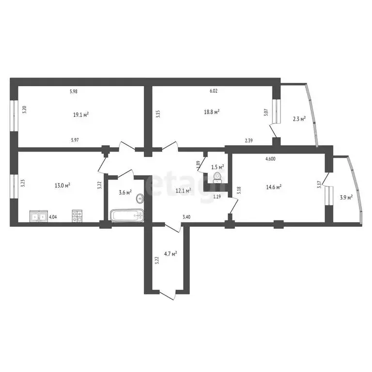 3-комнатная квартира: Феодосия, Крымская улица, 88 (87.4 м) - Фото 1