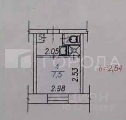 1-к кв. Кемеровская область, Новокузнецк просп. Дружбы, 30 (12.4 м) - Фото 2