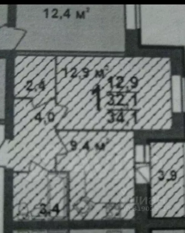 1-к кв. Владимирская область, Владимир ул. Новгородская, 1 (32.4 м) - Фото 1
