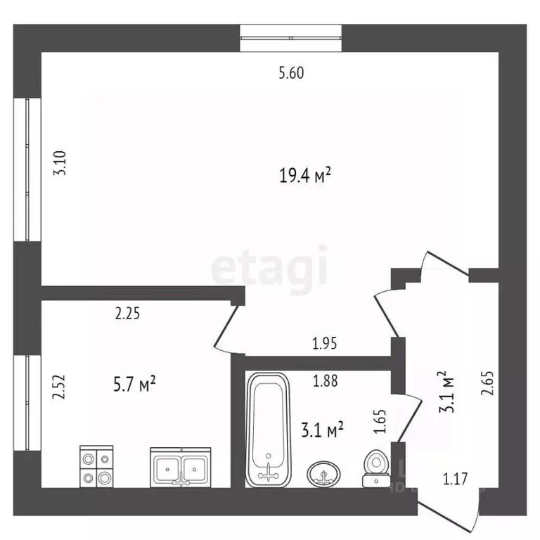 1-к кв. Мордовия, Саранск Загородная ул., 18 (31.3 м) - Фото 2