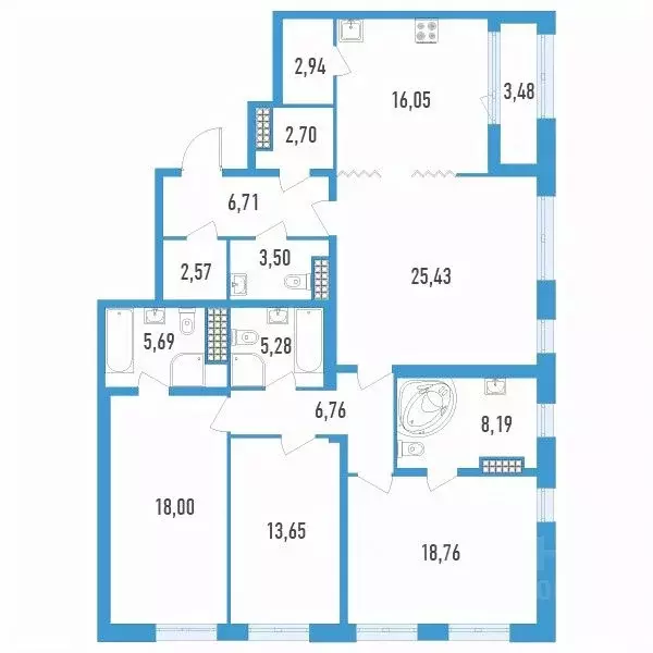 4-к кв. Санкт-Петербург ул. Типанова (137.97 м) - Фото 0