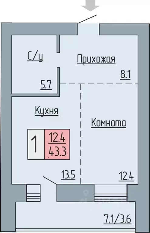 1-к кв. Курганская область, Курган Солнечный бул., 19 (43.3 м) - Фото 0