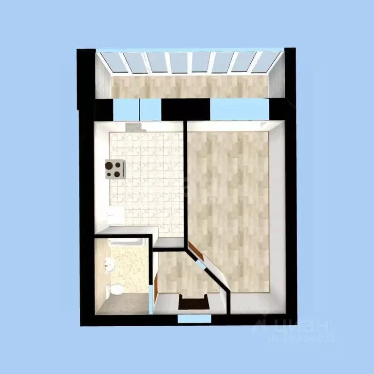 1-к кв. Башкортостан, Уфа ул. Сун-Ят-Сена, 9 (32.9 м) - Фото 2