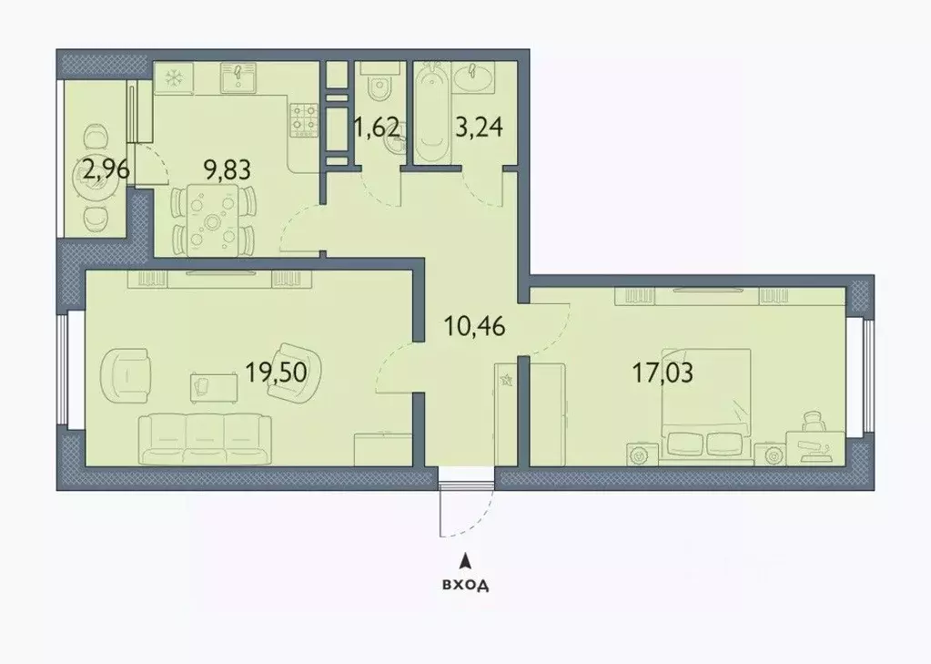 2-к кв. Брянская область, Брянск просп. Станке Димитрова, 67к7 (63.16 ... - Фото 0