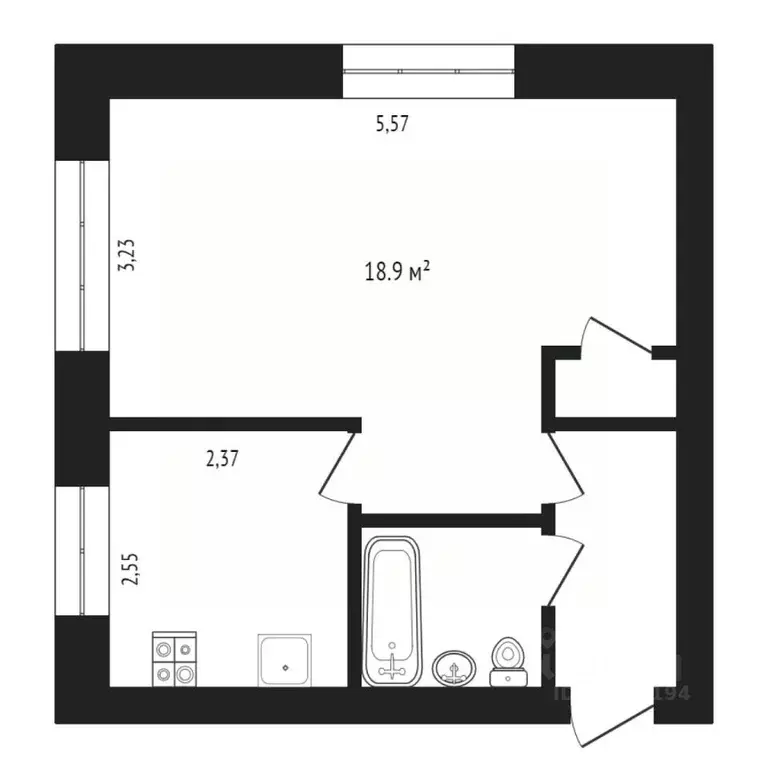 1-к кв. Тюменская область, Тюмень Жигулевская ул., 7 (31.6 м) - Фото 2