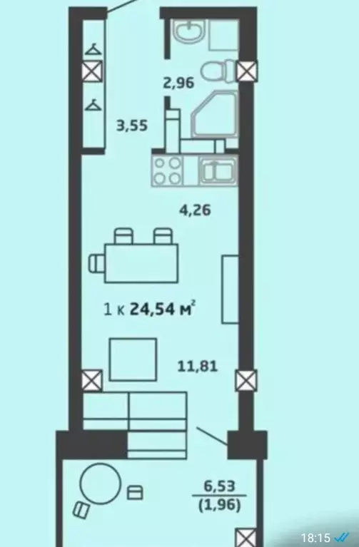 Продаётся квартира-студия, 22.56 м - Фото 1