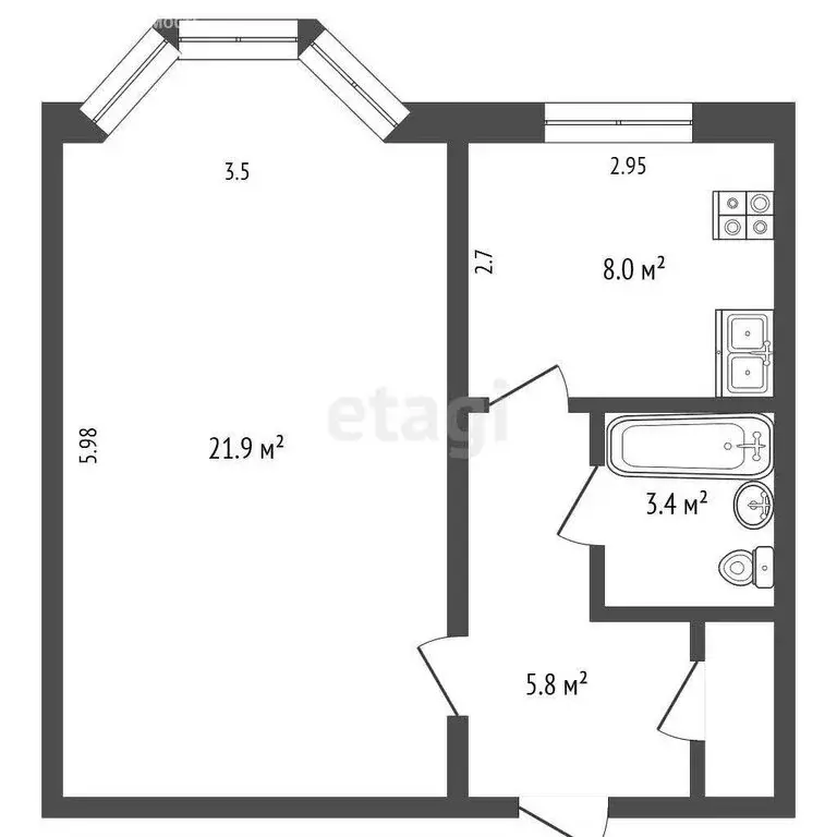 1-комнатная квартира: Новый Уренгой, район Южная Жилая Часть, 2-й ... - Фото 1