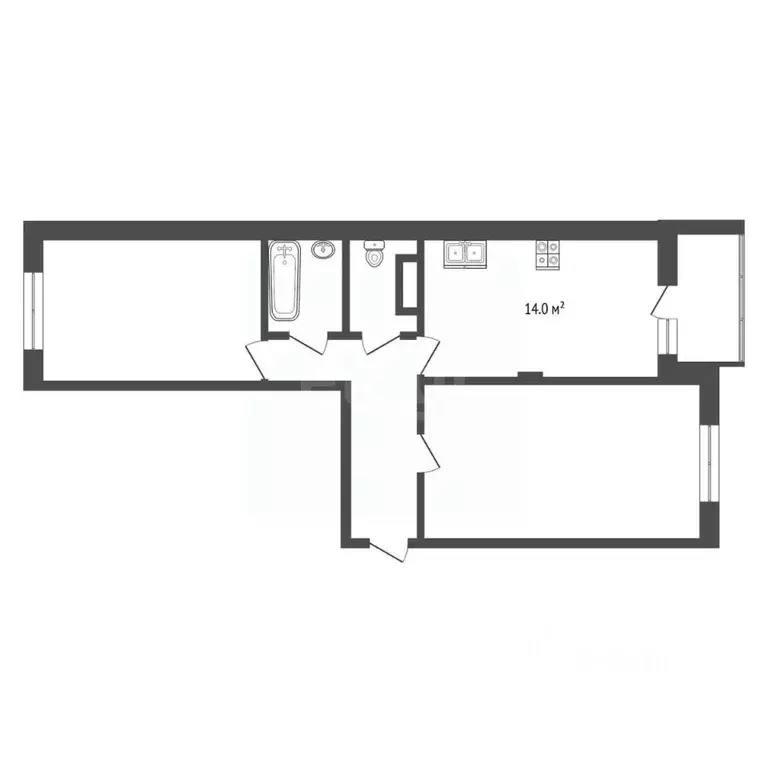 2-к кв. Чувашия, Чебоксары просп. Геннадия Айги, 20 (59.6 м) - Фото 2