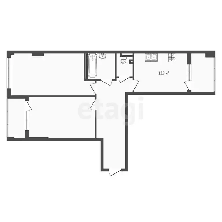 2-комнатная квартира: Севастополь, Парковая улица, 12 (74 м) - Фото 0
