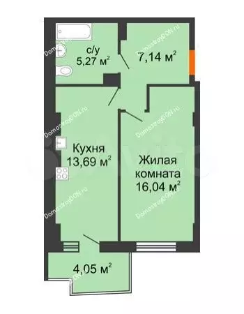 1-к. квартира, 43,2 м, 16/24 эт. - Фото 1