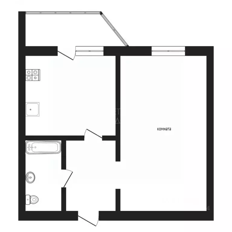 1-к кв. Тюменская область, Тюмень ул. Максима Горького, 83 (43.3 м) - Фото 2