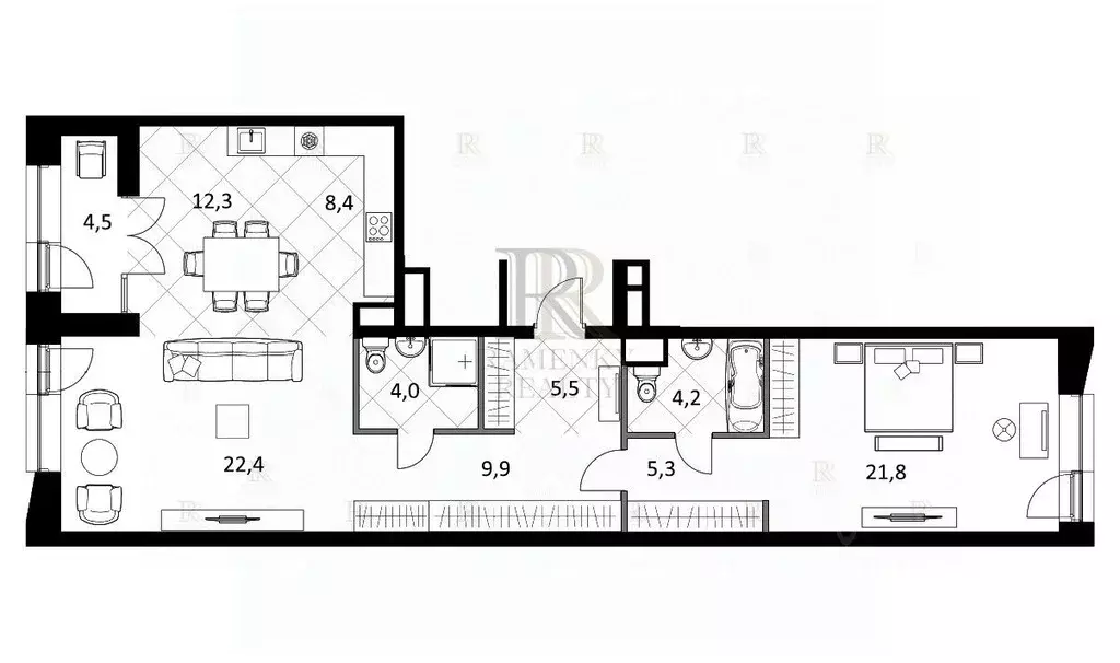 2-к кв. Москва ул. Усачева, 15А (99.71 м) - Фото 1