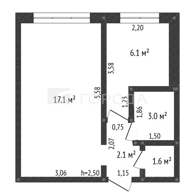 1-к кв. Алтайский край, Барнаул ул. Георгия Исакова, 253к1 (30.0 м) - Фото 2