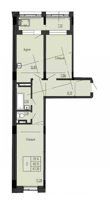 2-к кв. Саха (Якутия), Якутск ул. Чкалова, 39А (67.2 м) - Фото 1