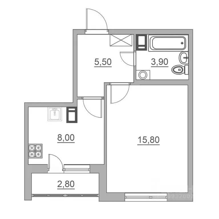 1-к кв. Ленинградская область, Всеволожск ул. Взлетная, 14 (36.0 м) - Фото 0