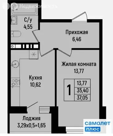 1-комнатная квартира: Краснодар, отделение № 2 Агрофирмы Солнечная (37 ... - Фото 0