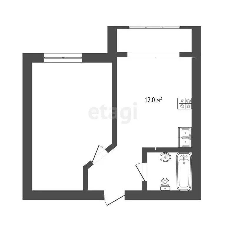 1-комнатная квартира: Нальчик, Профсоюзная улица, 210Д (32.1 м) - Фото 1