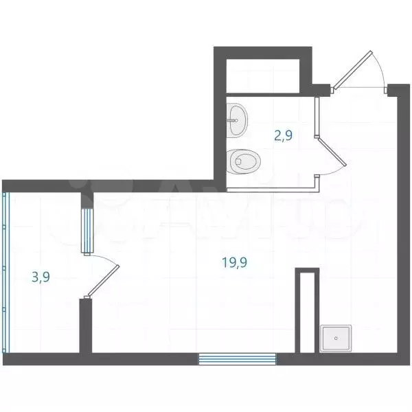 Квартира-студия, 24,5 м, 28/31 эт. - Фото 0