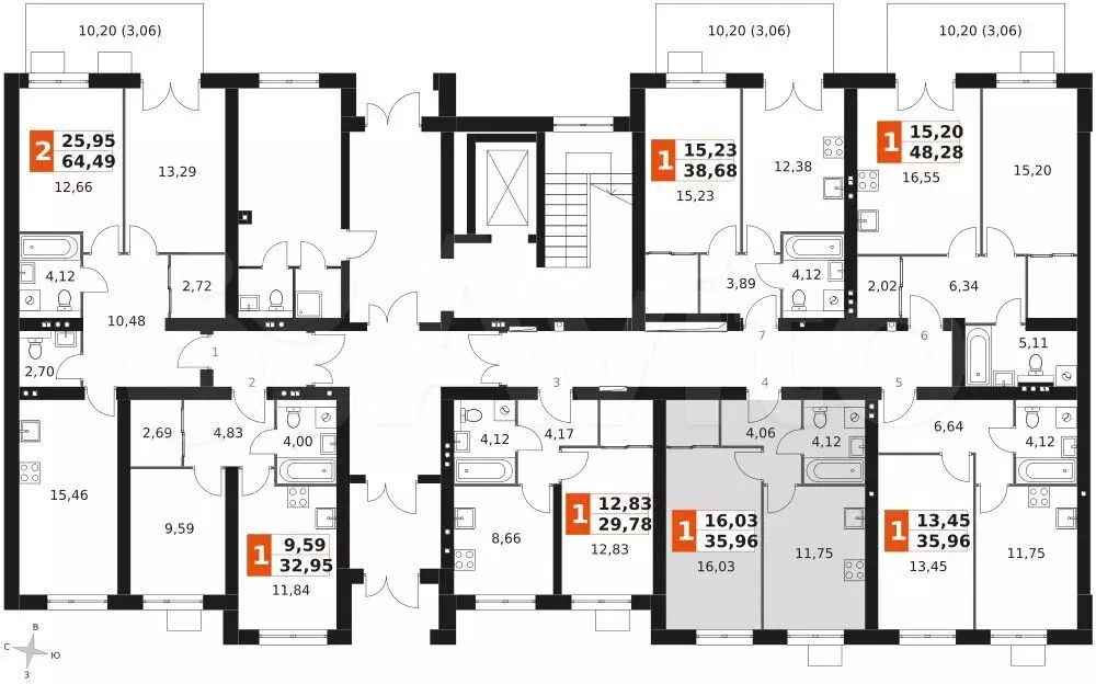 1-к. квартира, 36 м, 1/3 эт. - Фото 1
