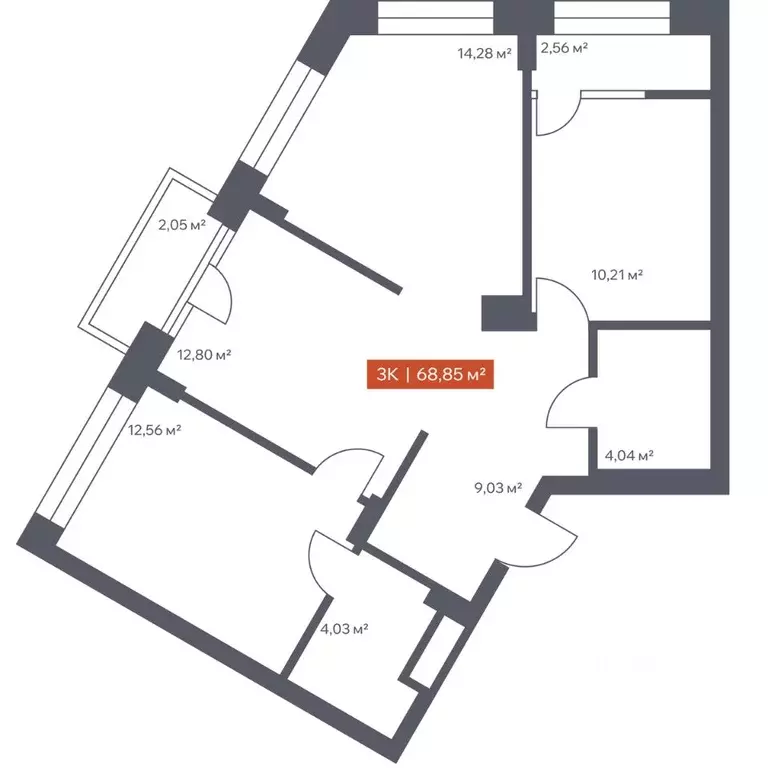3-к кв. Томская область, Томск Красноармейская ул., 144 (68.85 м) - Фото 0