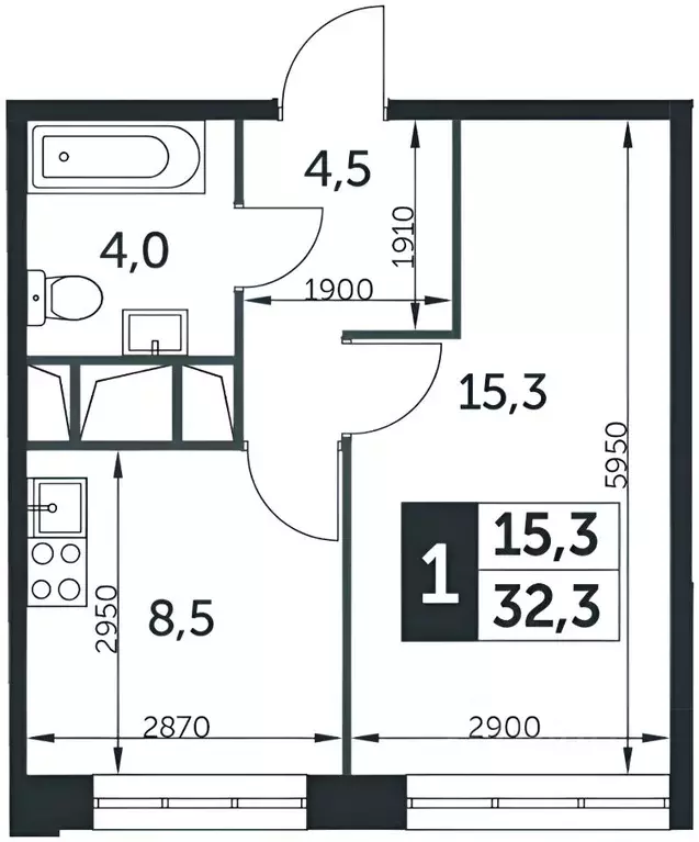 1-к кв. Московская область, Мытищи городской округ, пос. Нагорное ... - Фото 2