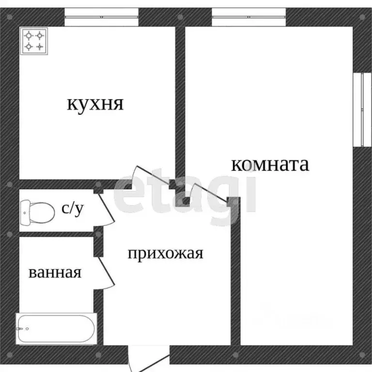 1-к кв. Ханты-Мансийский АО, Сургут Московская ул., 34Б (39.7 м) - Фото 1