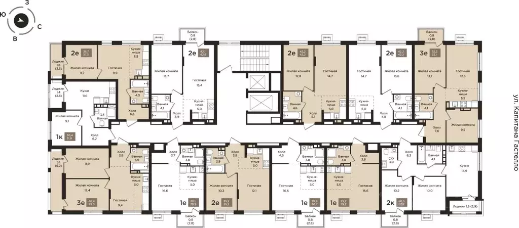 Студия Пермский край, Пермь ул. Капитана Гастелло, 21 (29.9 м) - Фото 2