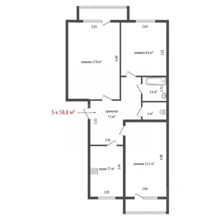 3-к кв. Свердловская область, Бисерть пгт ул. Степана Халтурина, 3 ... - Фото 2