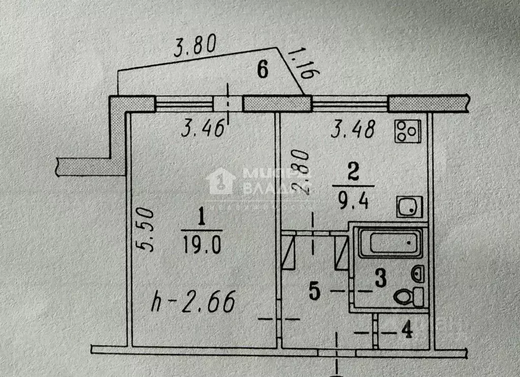 1-к кв. Омская область, Омск ул. 24-я Северная, 198 (37.0 м) - Фото 2