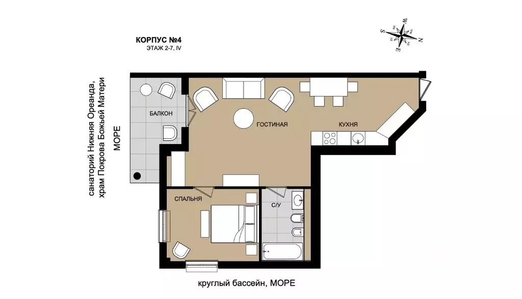 2-к кв. Крым, Ялта муниципальный округ, Ореанда пгт 60Гк4 (66.7 м) - Фото 1