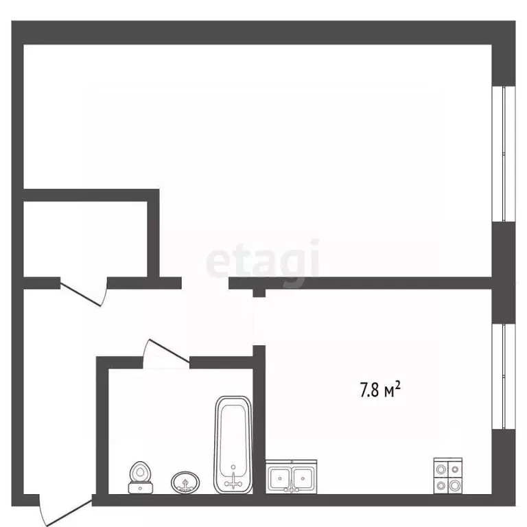 1-к кв. Томская область, Северск ул. Победы, 39 (36.3 м) - Фото 1